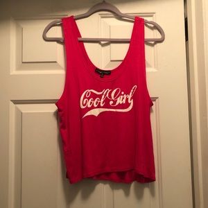 Size XL COOL GIRL dark pink tank top